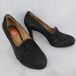 CLARKS Artisan Womens Delsie Joy Black Suede Sz9